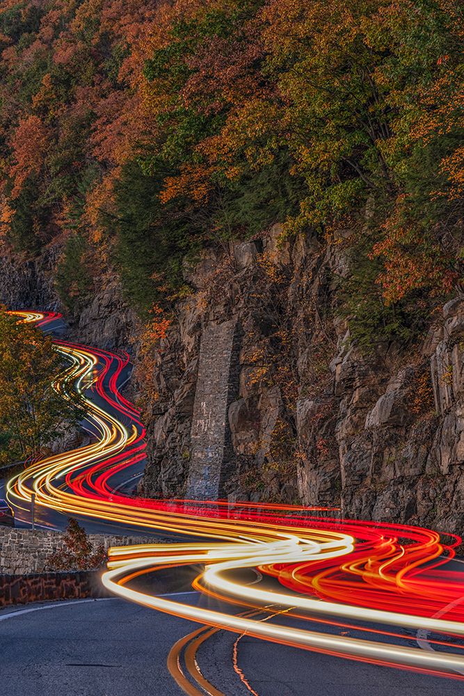 car trails art print by Jenny J Rao for $57.95 CAD