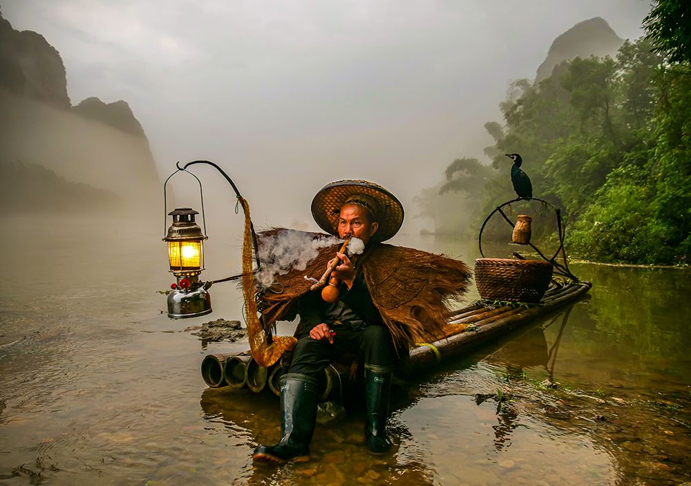 Cormorant Fisherman art print by Pedro Campos for $57.95 CAD