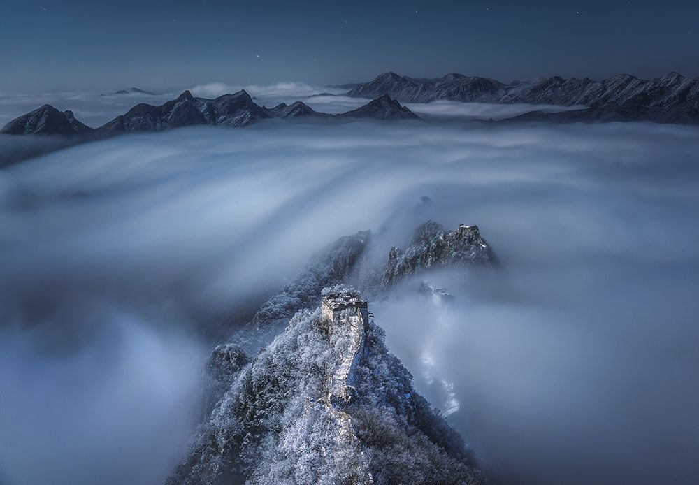 Flowing clouds pass over the Jian Kou Great Wall art print by Yuan Cui for $57.95 CAD