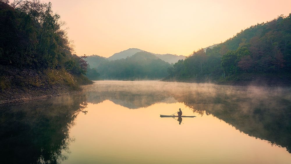 Autumn at Ban Viet Lake art print by Nguyen Tan Tuan for $57.95 CAD