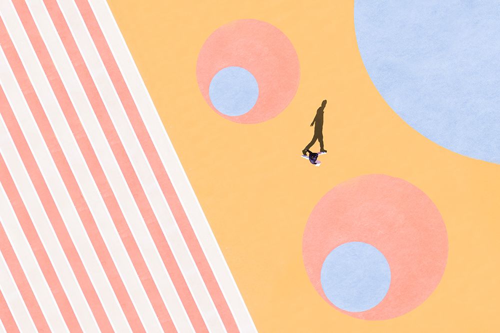 Walking through the colours art print by Yifan Wu for $57.95 CAD