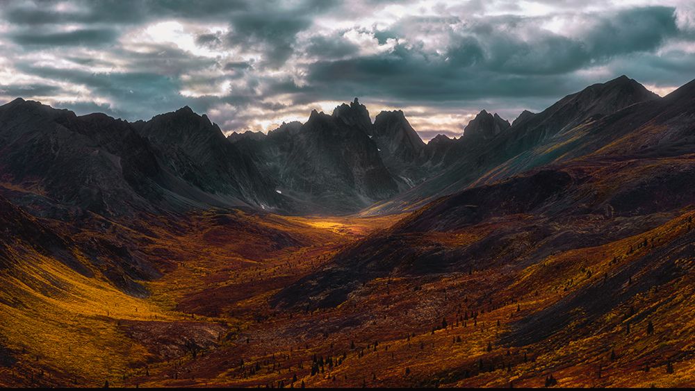 Autumn in Tombstone Mountain art print by Jenny L. Zhang for $57.95 CAD