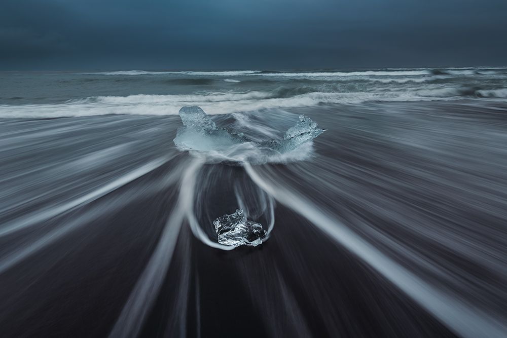 A Diamond Ice On The Tiding Beach art print by Sunny Ding for $57.95 CAD