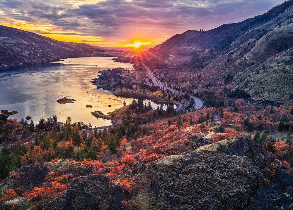 Autumn Sunrise at Rowena Crest art print by Grant Hou for $57.95 CAD