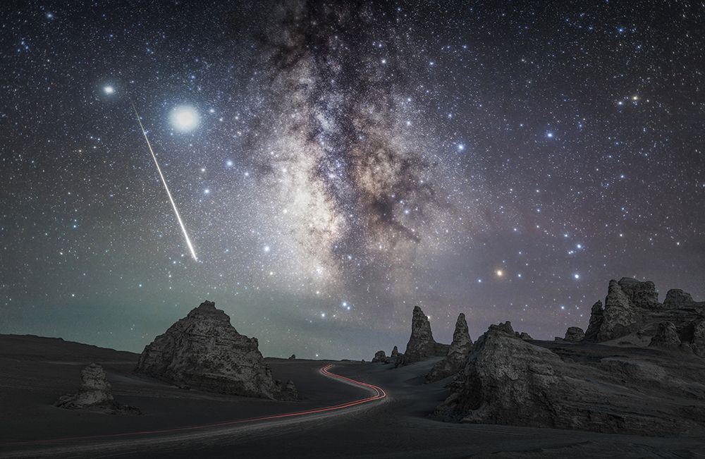 Perseids Meteor art print by Ran Shen for $57.95 CAD