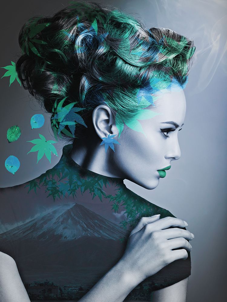 Green with leaves art print by Purplesunshine for $57.95 CAD