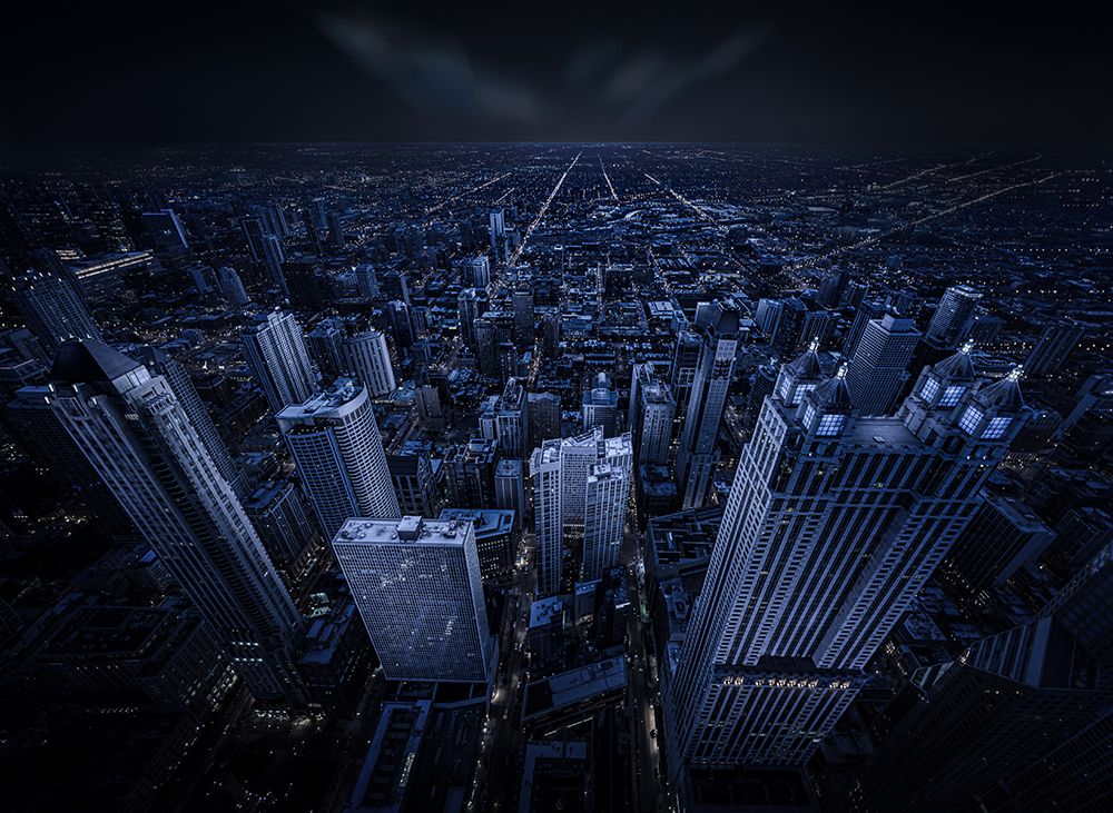 Chicago Blue Hour art print by Xiaobing Tian for $57.95 CAD