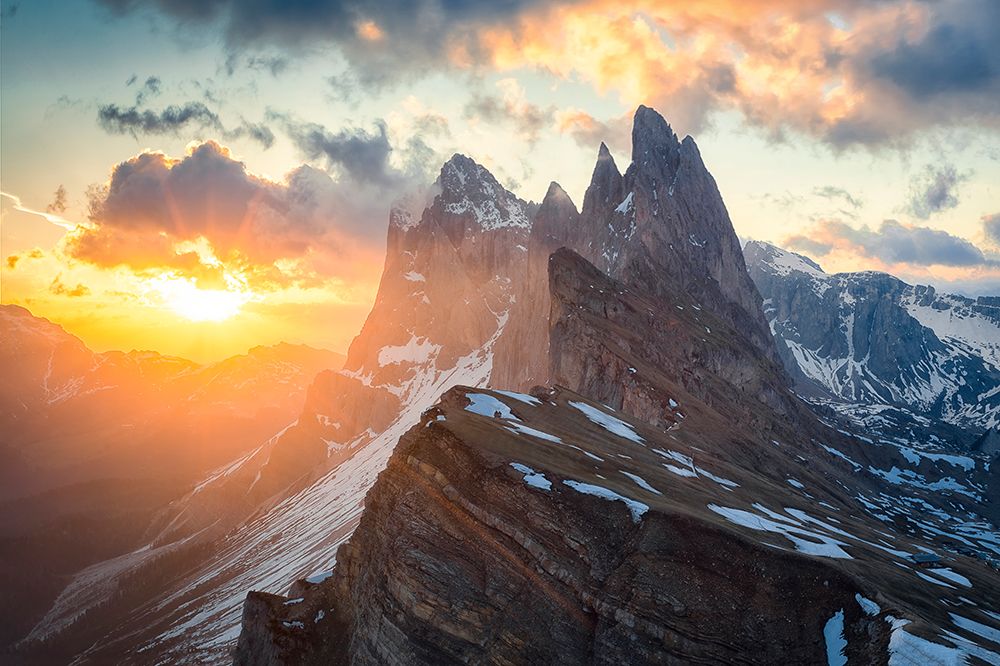 Sunrise at Seceda art print by Michael Zheng for $57.95 CAD