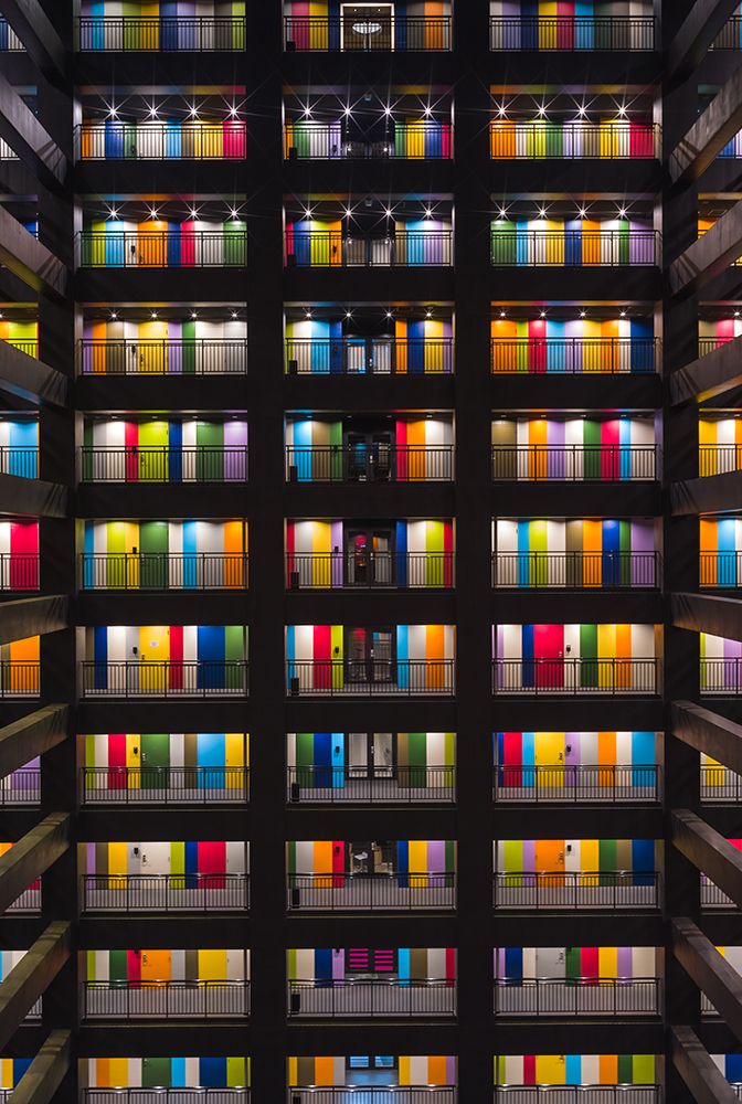 Colorful Building art print by Liang Chen for $57.95 CAD