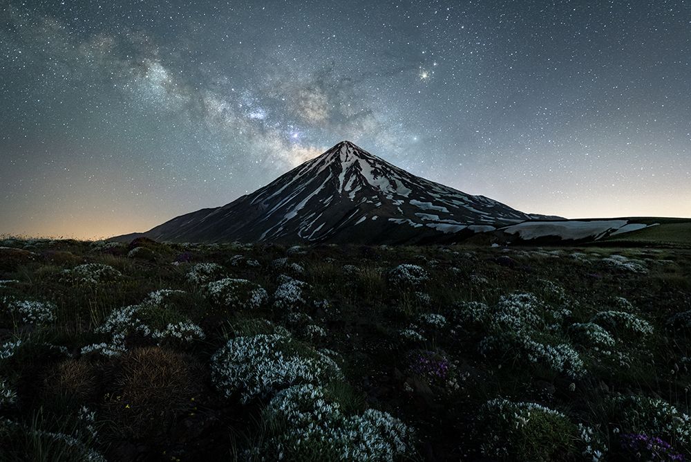 Dark horse and Damavand art print by Hosein Babaei for $57.95 CAD