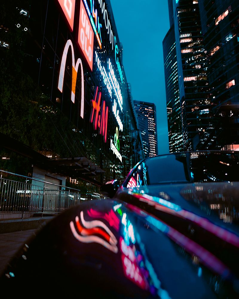 Night city art print by Lena Starchak for $57.95 CAD