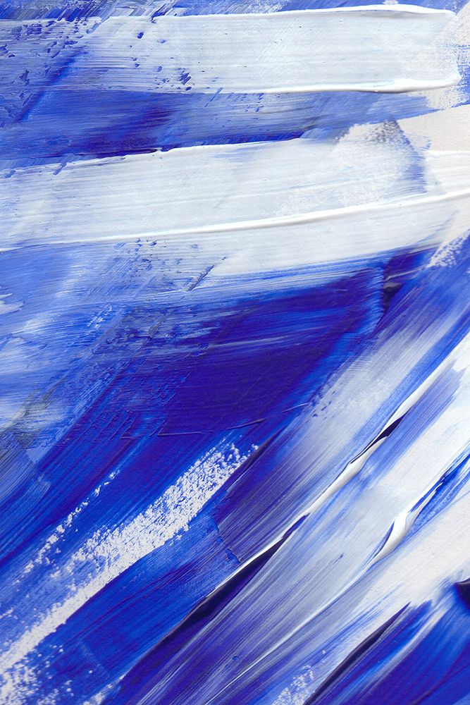 White on Blue Brush Strokes art print by Anastasia Sawall for $57.95 CAD