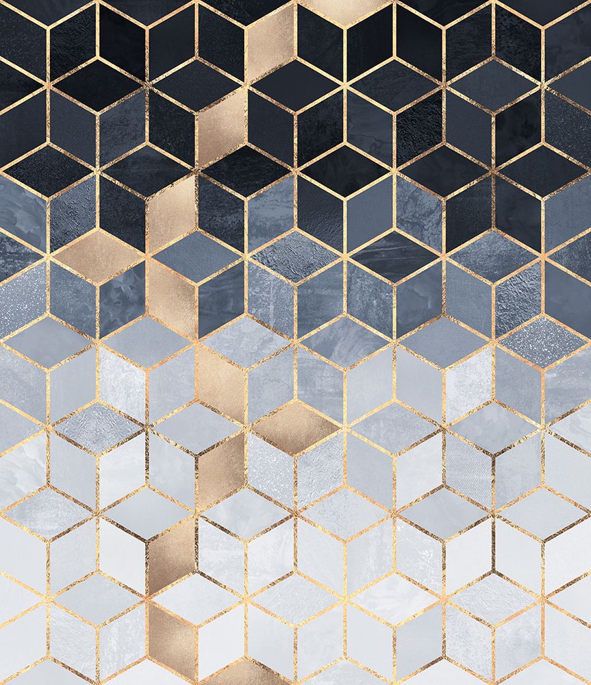 Soft Blue Gradient Cubes art print by Elisabeth Fredriksson for $57.95 CAD