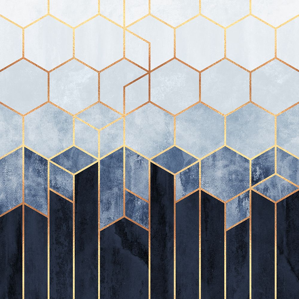 Soft Blue Hexagons art print by Elisabeth Fredriksson for $57.95 CAD