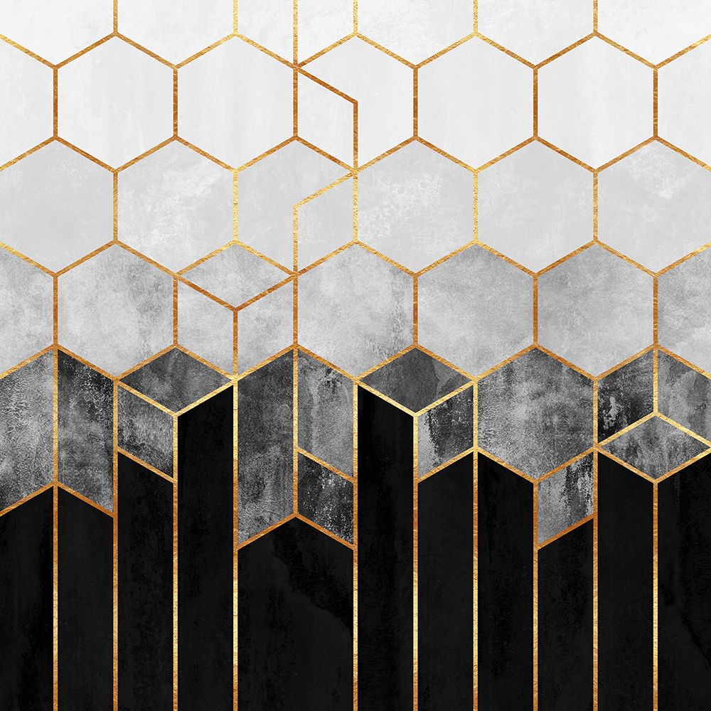 Charcoal Hexagons art print by Elisabeth Fredriksson for $57.95 CAD