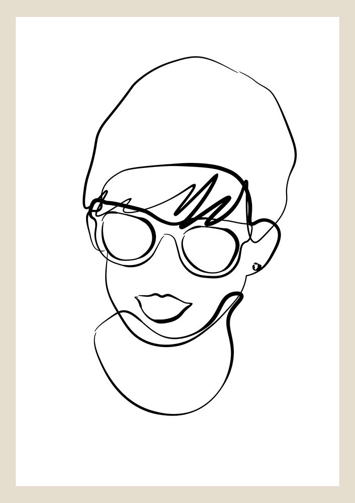 Modern woman line portrait art print by NKTN for $57.95 CAD
