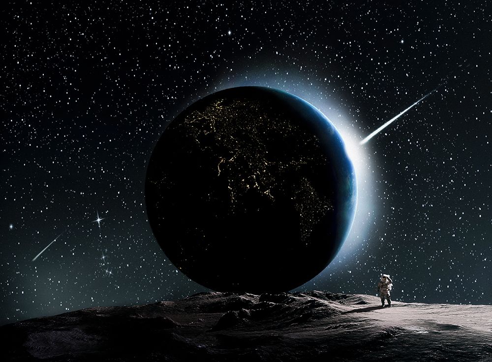 Lunar Earth Eclipse art print by CVV for $57.95 CAD