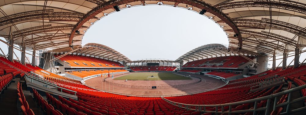 Wuhan Sports Center art print by Ruochen Shen for $57.95 CAD