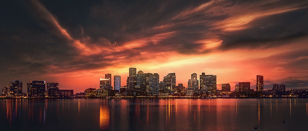 Sunset of Boston art print by Can Pu for $57.95 CAD