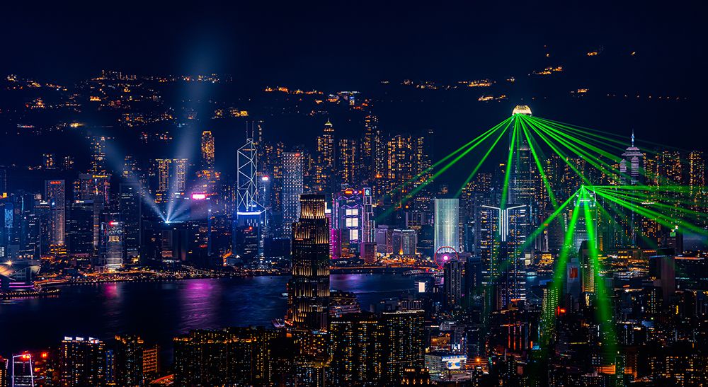 Victoria Harbour Light Show art print by Collin ZENG for $57.95 CAD