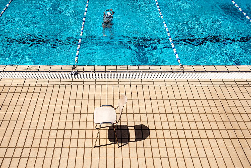 at the pool art print by Linda Wride for $57.95 CAD