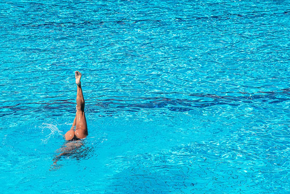synchronised swimming practice art print by Linda Wride for $57.95 CAD