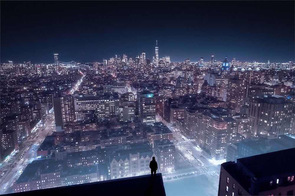 Cyber Punk Newyork art print by Qijia Li for $57.95 CAD