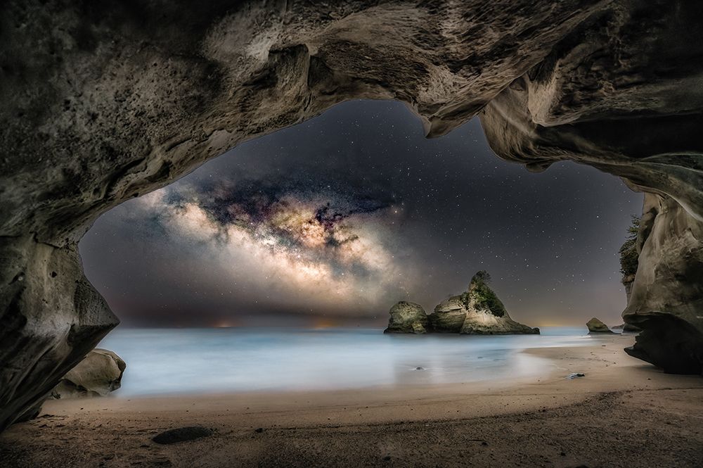 In the cave with starry sky art print by Daiki Suzuki for $57.95 CAD