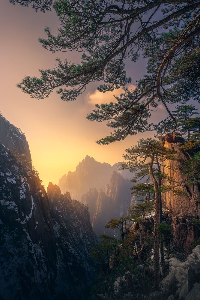 Yellow Mountain Sunset art print by Ningyun Ye for $57.95 CAD