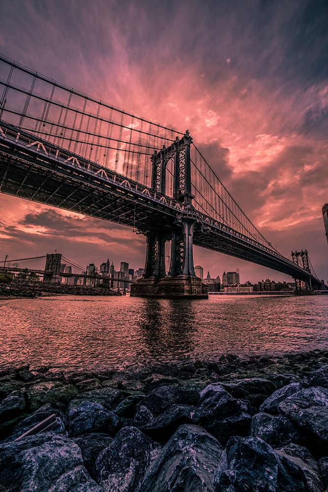 Manhattan Bridge Wide Angle art print by Christopher R. Veizaga for $57.95 CAD