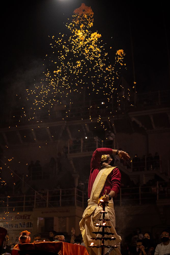 Ganga Aarti-101 art print by Debopam Chakraborty for $57.95 CAD
