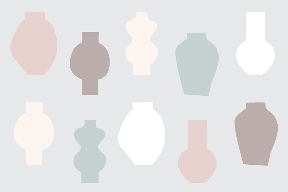 Abstract Vases Pastel art print by Uplusmestudio for $57.95 CAD
