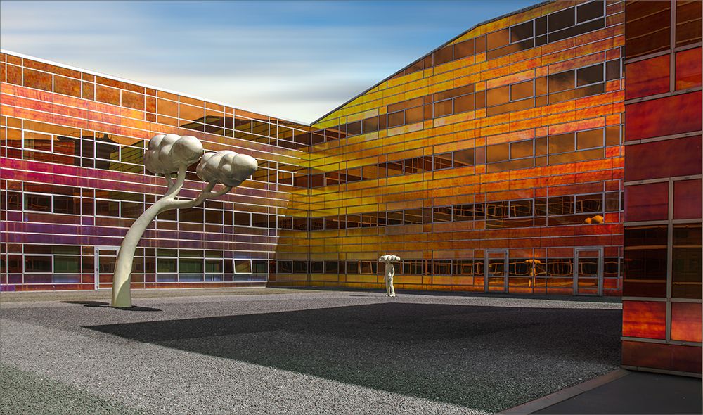 Multicoloured Mirror Building art print by Gilbert Claes for $57.95 CAD