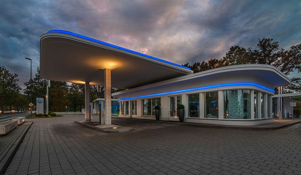 Gas Station art print by Hans Gunther for $57.95 CAD