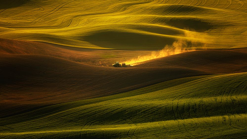 A Tractor In The Palouse Wheat Fields art print by Joan Zhang for $57.95 CAD
