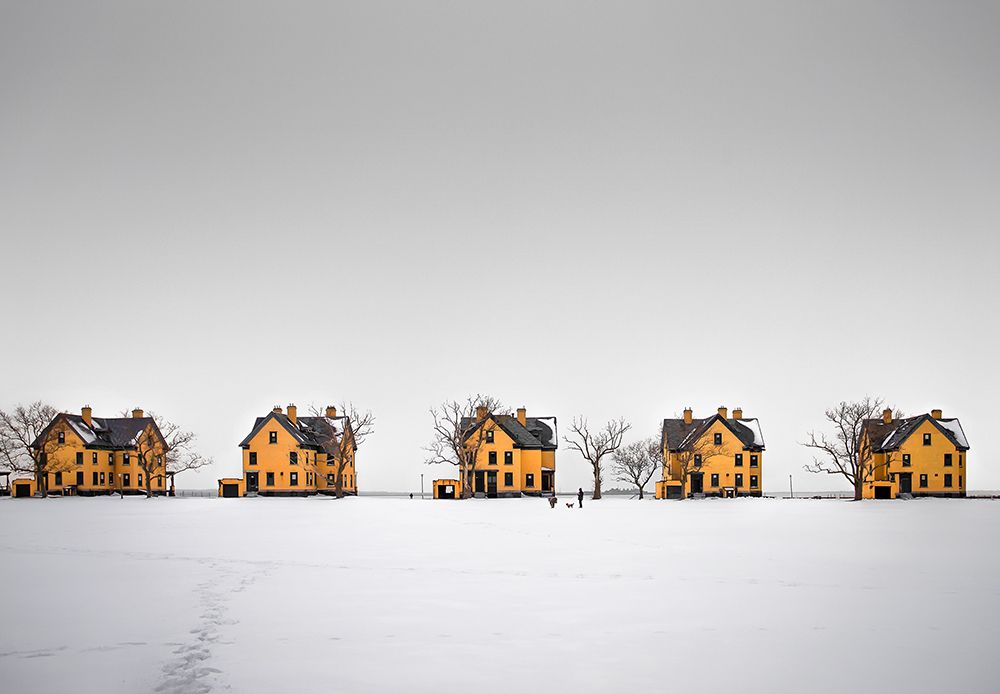 5 Yellow Houses art print by Herbert Rong for $57.95 CAD