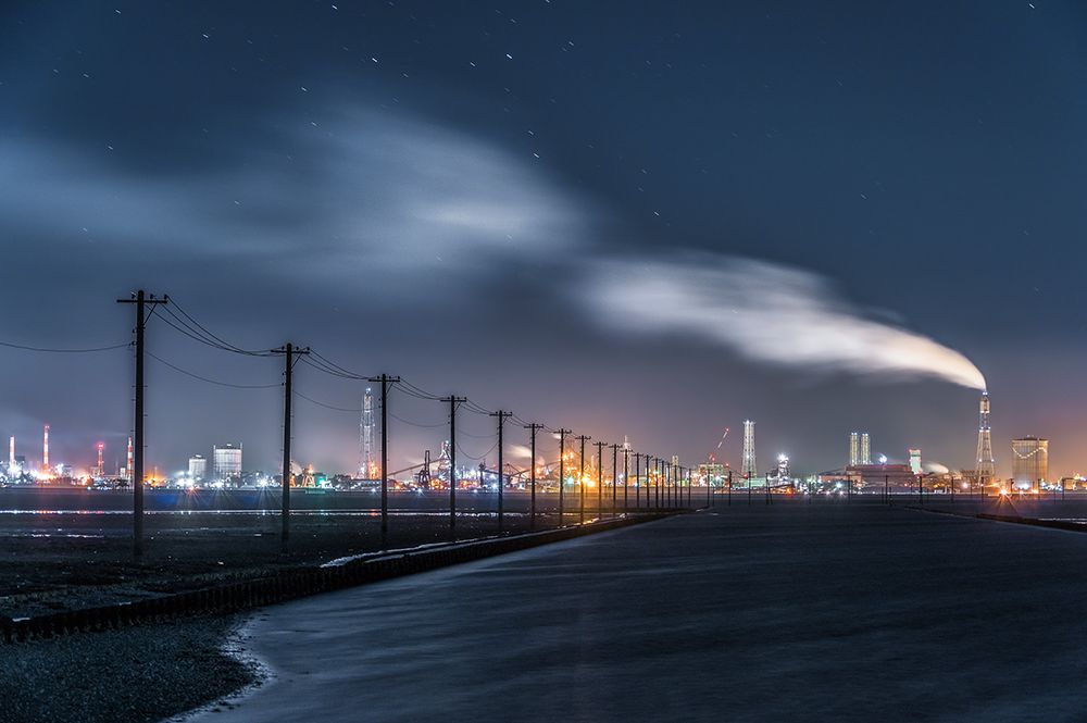 Undersea Power Pole And Factory art print by Tomoshi Hara for $57.95 CAD