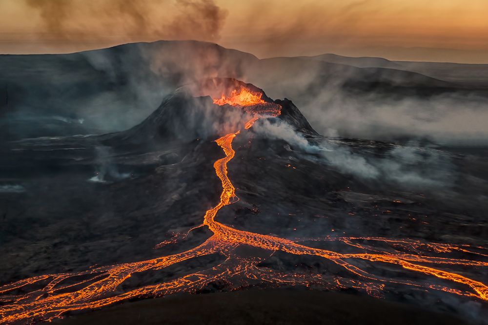 Volcano Eruption art print by James Bian for $57.95 CAD