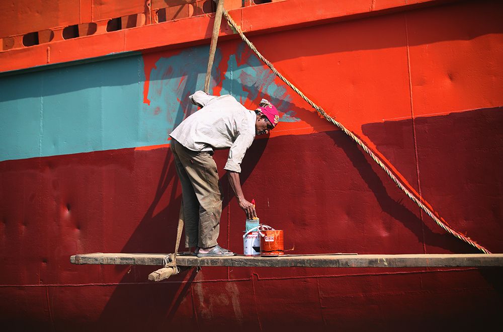 Workers Of Shipyard - 0250 art print by Garik for $57.95 CAD
