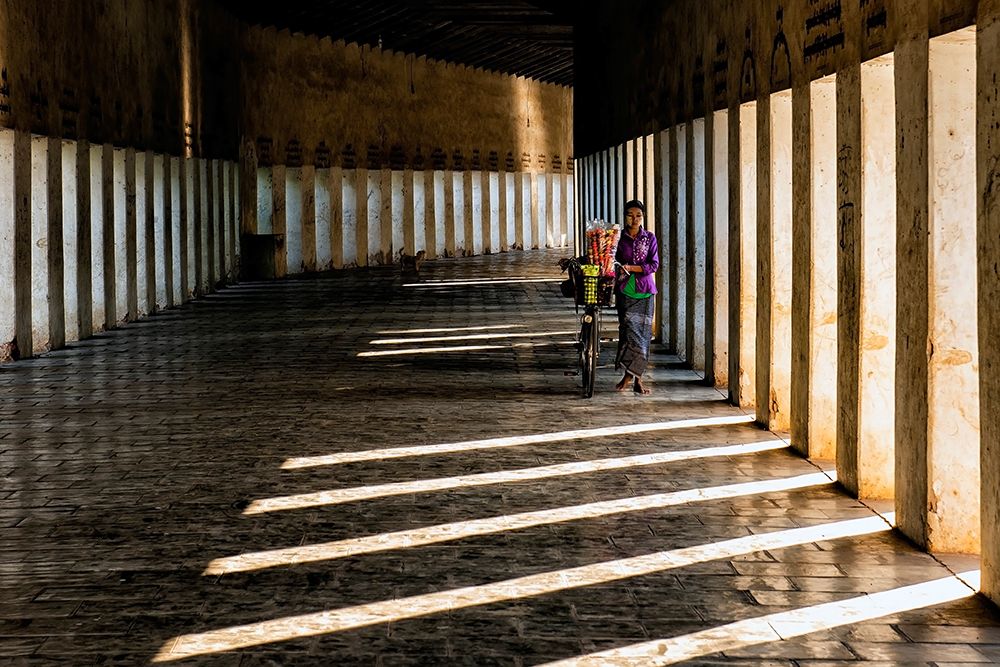 Woman With Bike art print by Aharon Golani for $57.95 CAD