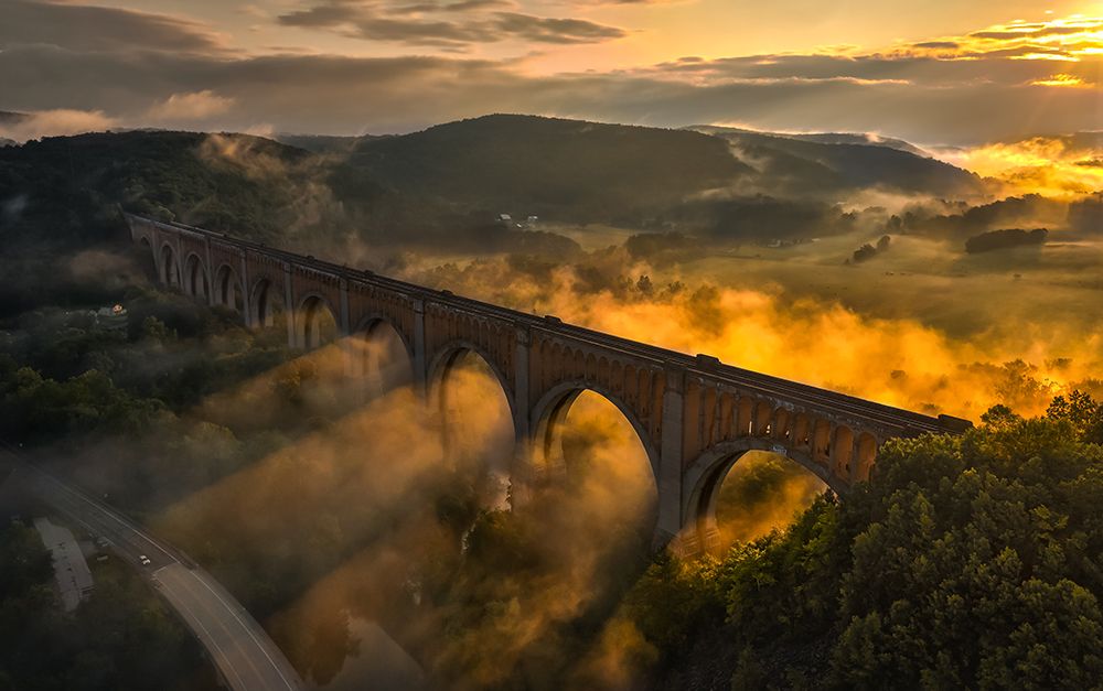 Viaduct Sunrise art print by Herbert Rong for $57.95 CAD