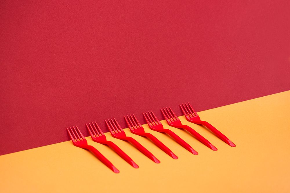 Very Simple Still Life With Red Forks art print by Brig Barkow for $57.95 CAD