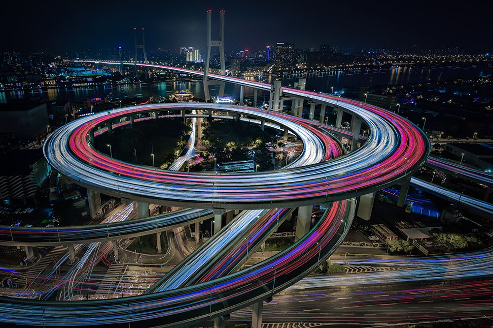 Nanpu Bridge art print by James Zhen Yu for $57.95 CAD