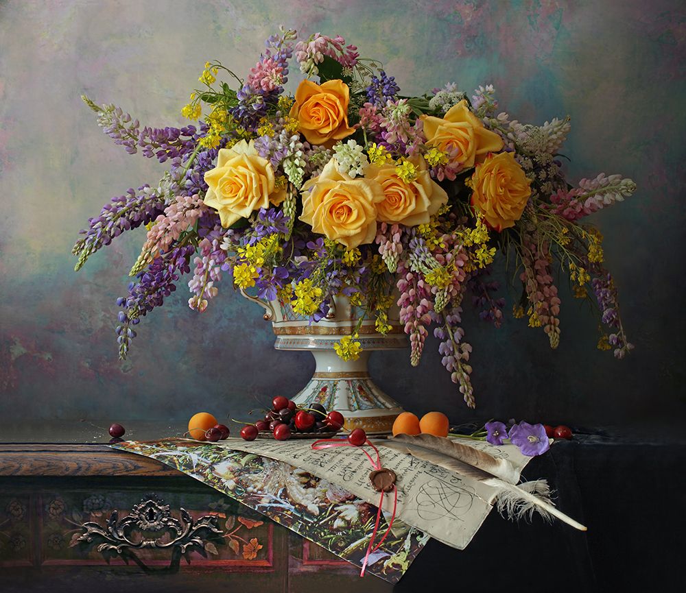 Still Life With Flowers art print by Andrey Morozov for $57.95 CAD