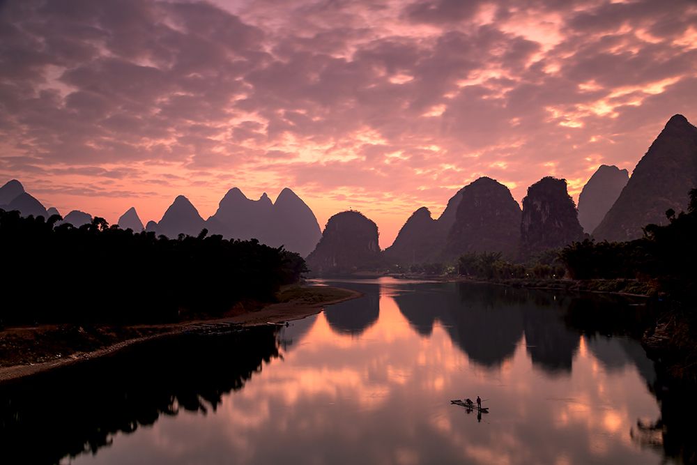 Dawn At Li River art print by Jie Jin for $57.95 CAD