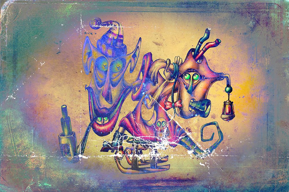 Crazy Santa man art print by Rafal Kulik for $57.95 CAD