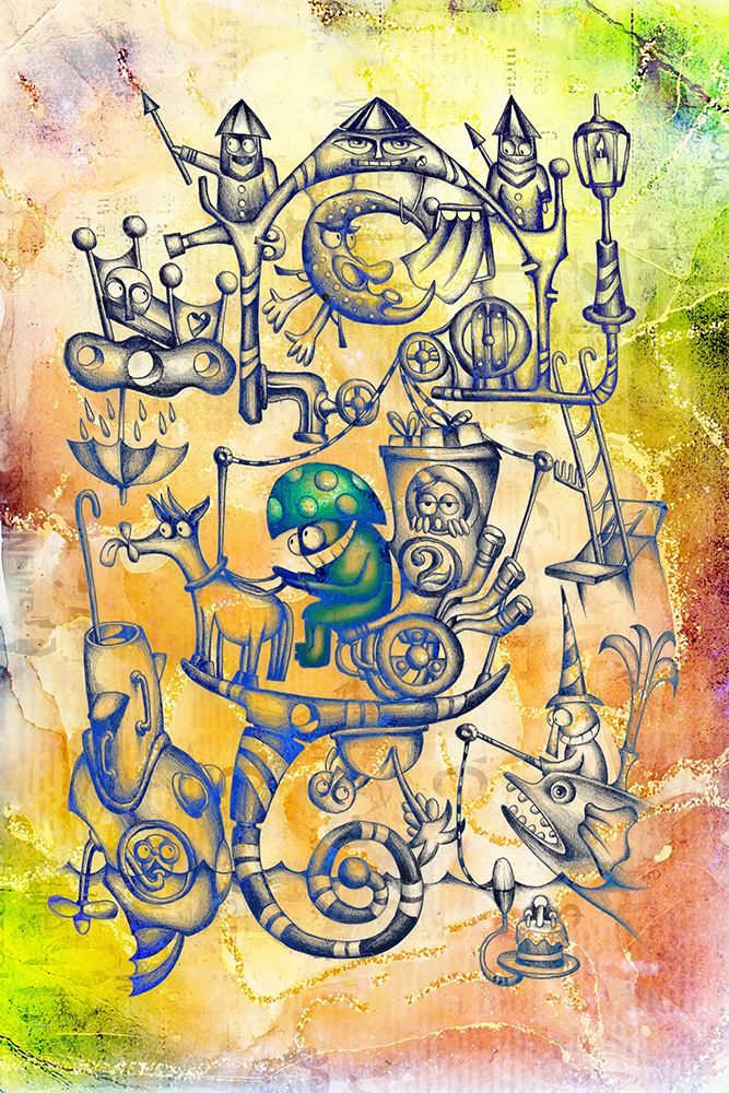 A gray mushroom cabbie No. 3 art print by Rafal Kulik for $57.95 CAD