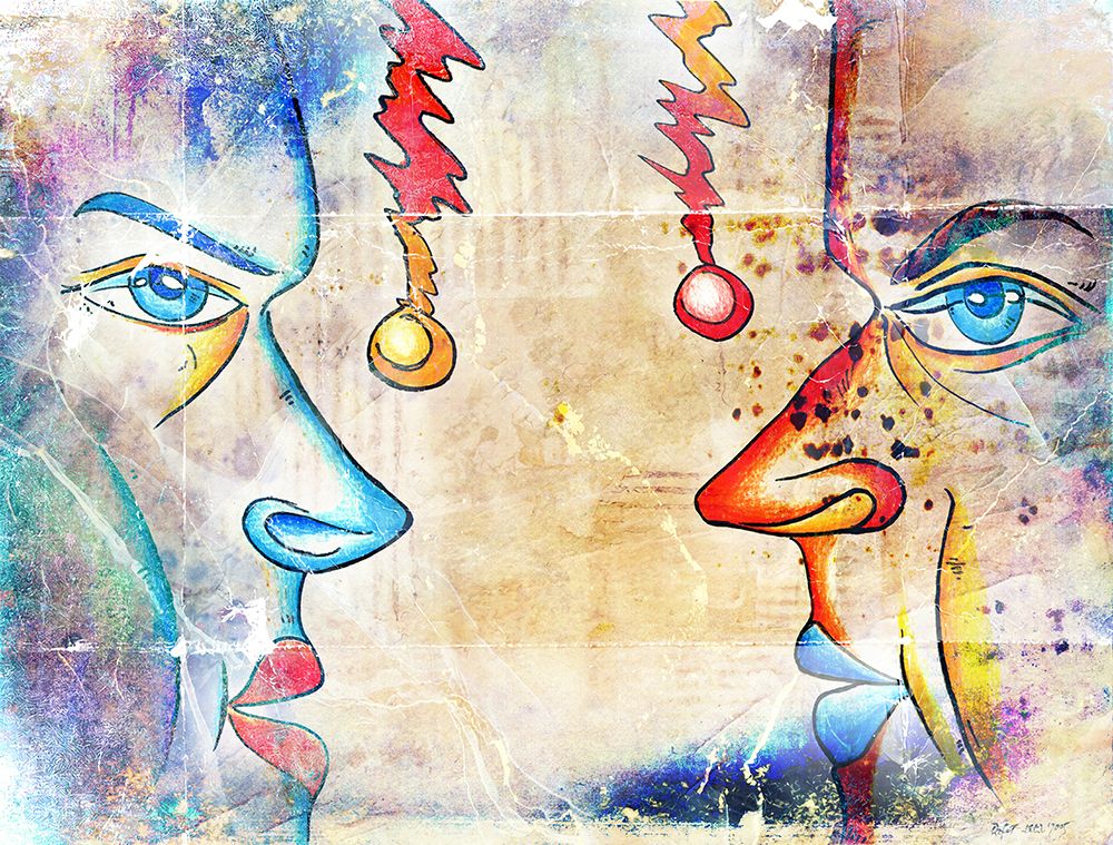 Faces of the duality of soul art print by Rafal Kulik for $57.95 CAD