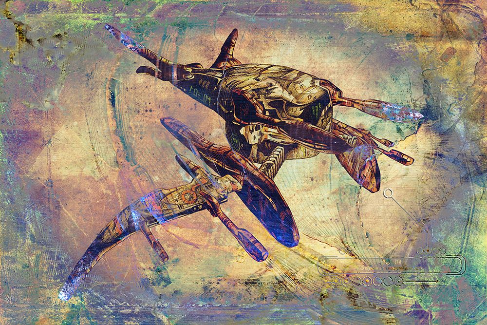 Space ship art art print by Rafal Kulik for $57.95 CAD
