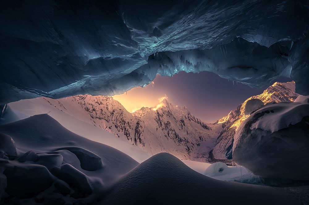 Blue Ice Cave art print by NingYun Ye for $57.95 CAD
